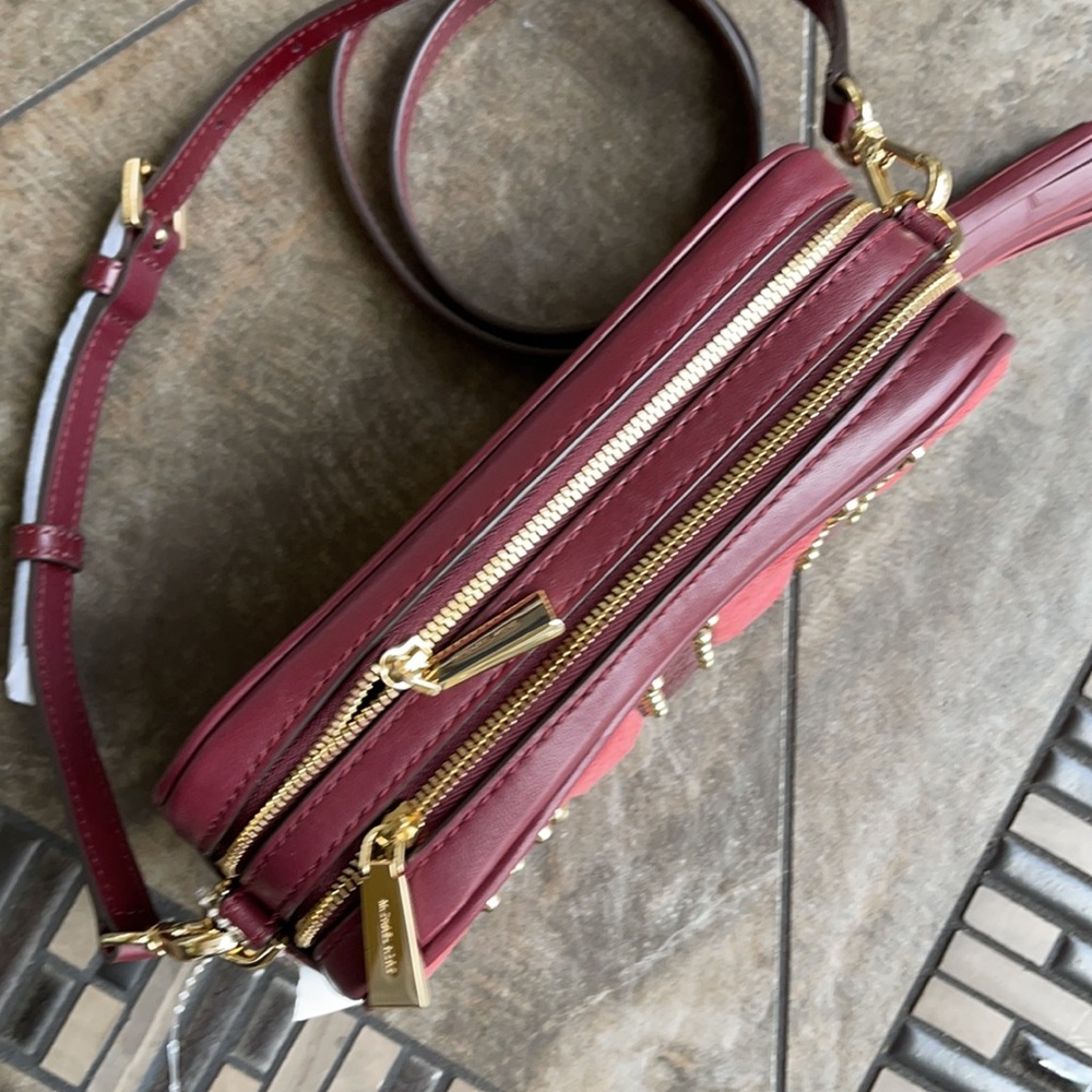 Michael Kors Small Camera Bag Ox Blood North/South - Picture 4 of 16